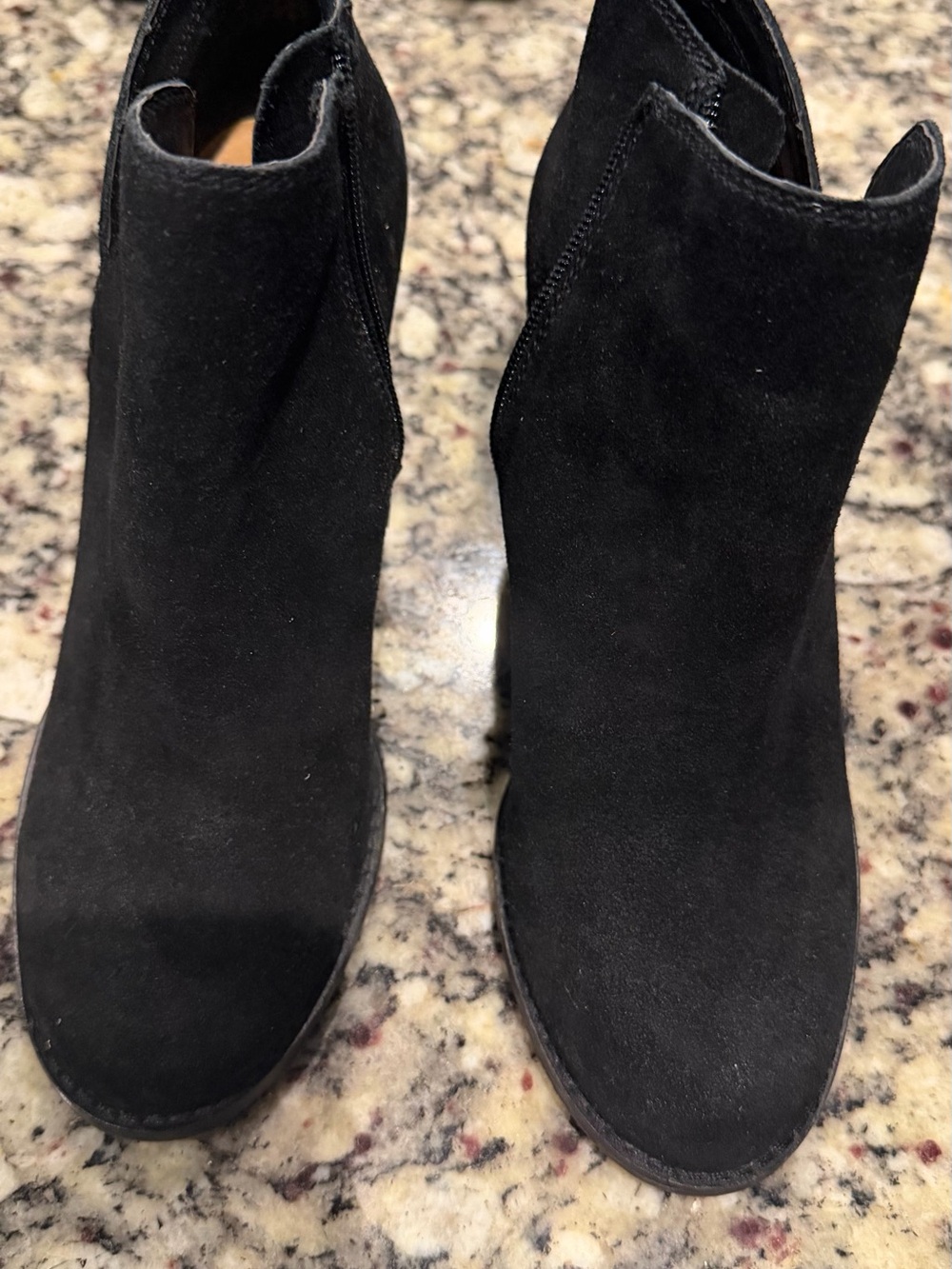 Lucky Brand Black Suede Ankle Booties